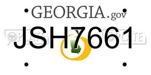 JSH7661 Georgia License Plate