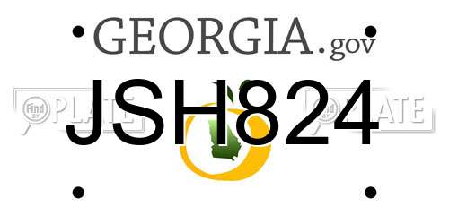 JSH824 Georgia License Plate