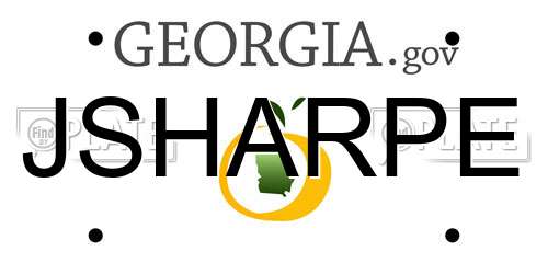 JSHARPE Georgia License Plate