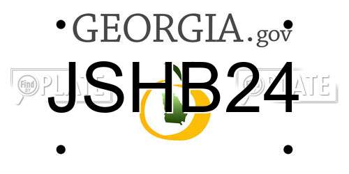 JSHB24 Georgia License Plate