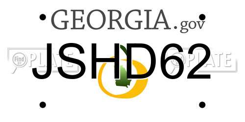 JSHD62 Georgia License Plate
