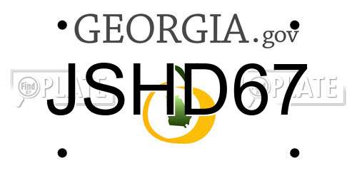 JSHD67 Georgia License Plate