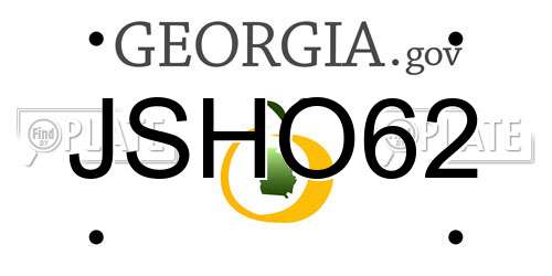 JSHO62 Georgia License Plate