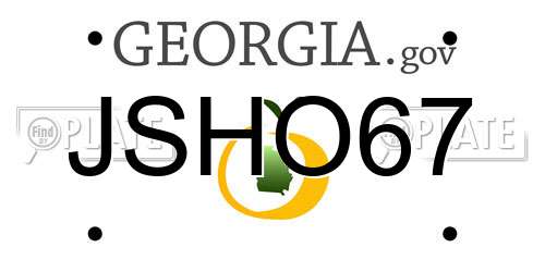 JSHO67 Georgia License Plate