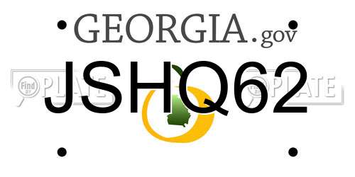 JSHQ62 Georgia License Plate