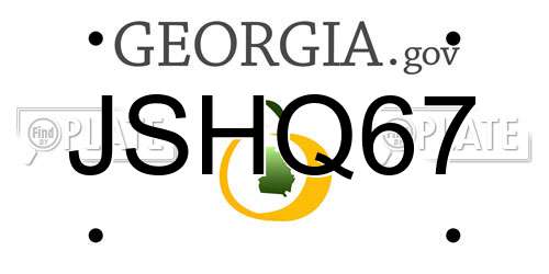 JSHQ67 Georgia License Plate