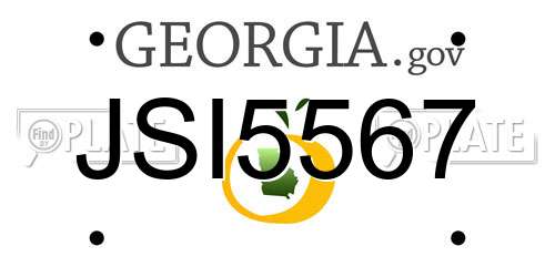 JSI5567 Georgia License Plate