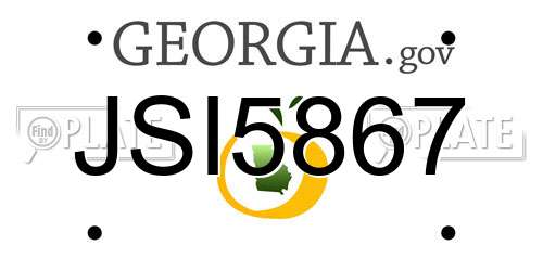 JSI5867 Georgia License Plate