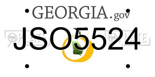JSO5524 Georgia License Plate
