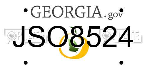 JSO8524 Georgia License Plate