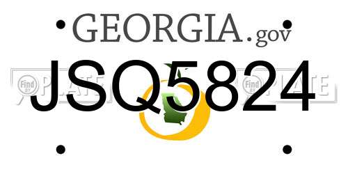 JSQ5824 Georgia License Plate
