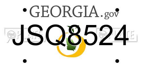JSQ8524 Georgia License Plate