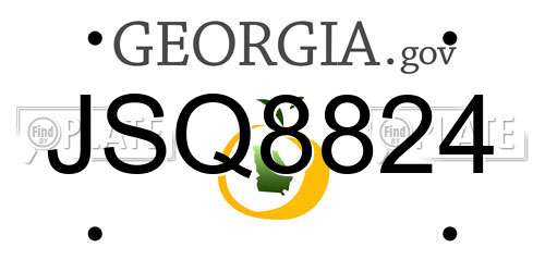 JSQ8824 Georgia License Plate