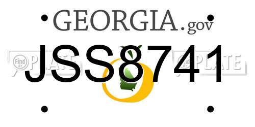 JSS8741 Georgia License Plate