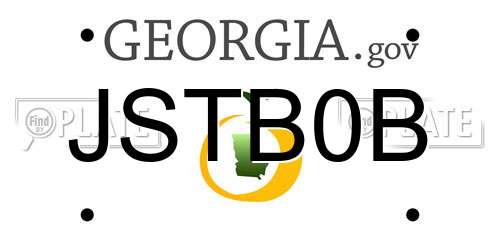 JSTB0B Georgia License Plate