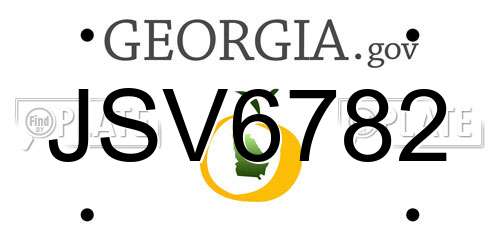 JSV6782 Georgia License Plate