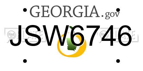JSW6746 Georgia License Plate