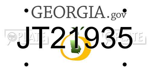 JT21935 Georgia License Plate
