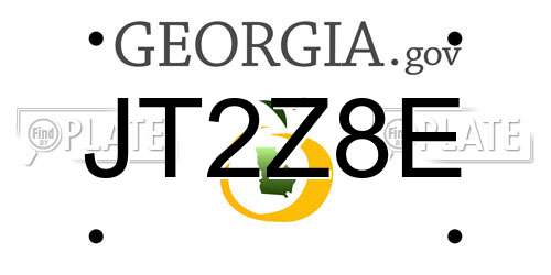 JT2Z8E Georgia License Plate