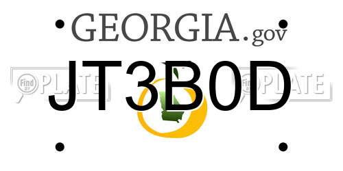 JT3B0D Georgia License Plate