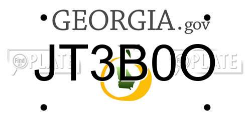 JT3B0O Georgia License Plate
