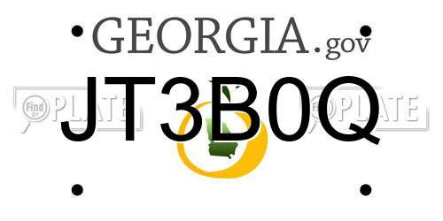 JT3B0Q Georgia License Plate