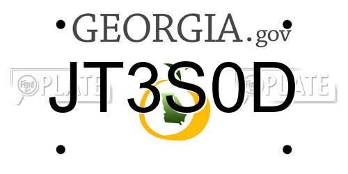 JT3S0D Georgia License Plate