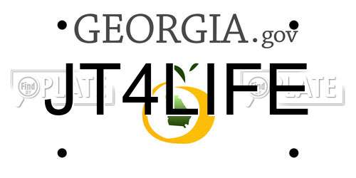 JT4LIFE Georgia License Plate