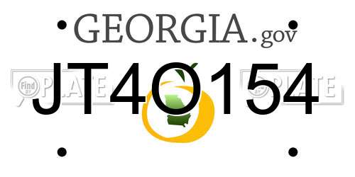 JT4O154 Georgia License Plate