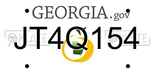 JT4Q154 Georgia License Plate