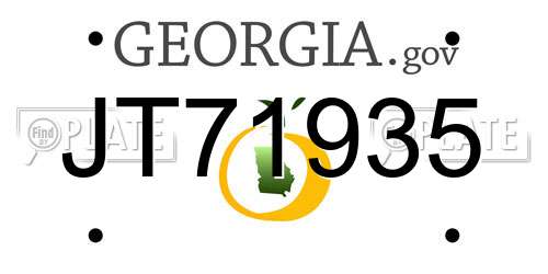 JT71935 Georgia License Plate