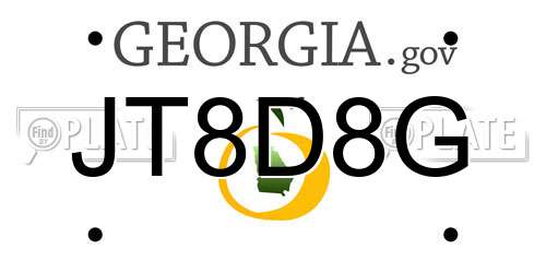 JT8D8G Georgia License Plate