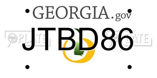 JTBD86 Georgia License Plate