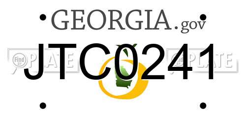 JTC0241 Georgia License Plate