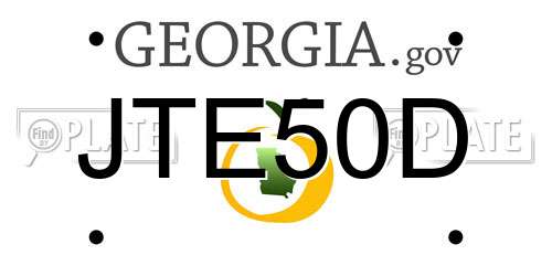 JTE50D Georgia License Plate