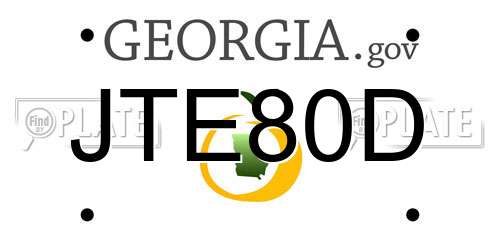 JTE80D Georgia License Plate