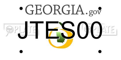JTES00 Georgia License Plate