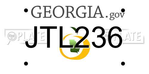 JTL236 Georgia License Plate