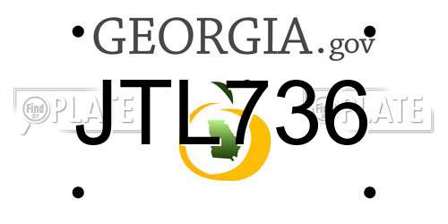 JTL736 Georgia License Plate