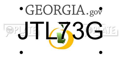 JTL73G Georgia License Plate