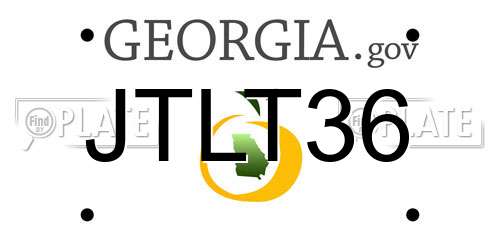 JTLT36 Georgia License Plate