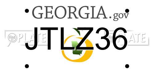 JTLZ36 Georgia License Plate