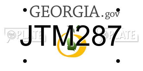 JTM287 Georgia License Plate