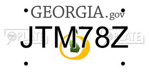 JTM78Z Georgia License Plate