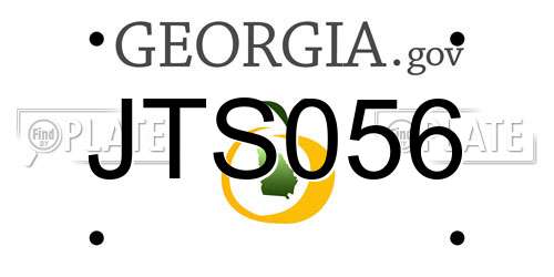 JTS056 Georgia License Plate