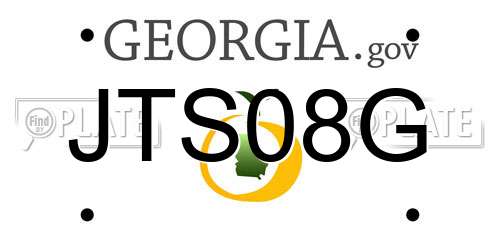 JTS08G Georgia License Plate