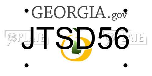 JTSD56 Georgia License Plate