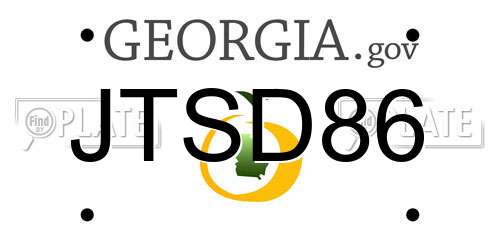 JTSD86 Georgia License Plate