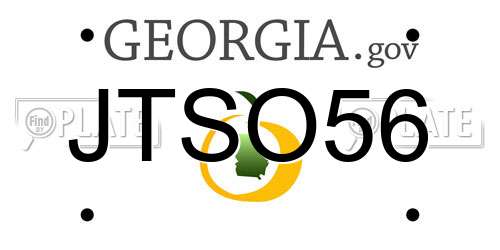 JTSO56 Georgia License Plate