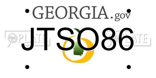 JTSO86 Georgia License Plate
